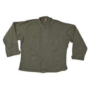 Tru-Spec Men's 2XL Green Polyester Solid Button Parka Jacket Long Sleeve